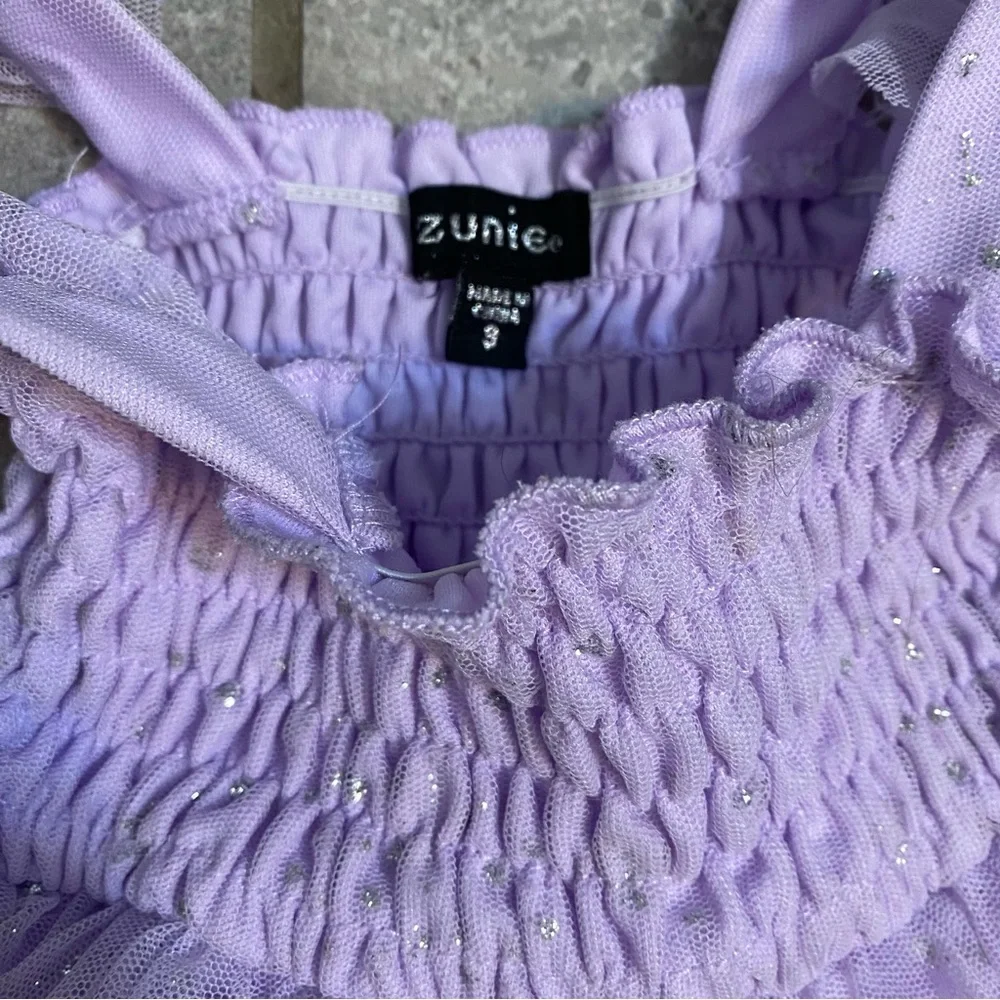 Zunie 3T Girls Lilac Purple Tulle Fairy Dress - Picture 4 of 5